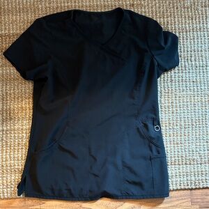 Black Women's V-Neck Scrub Top